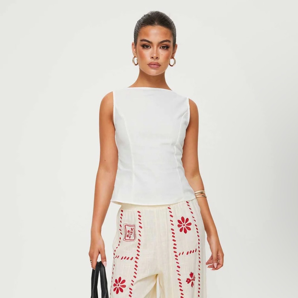 Princess Polly White Sleeveless Blouse